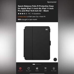 Speck Black Tablet Cover for iPad Pro and Air